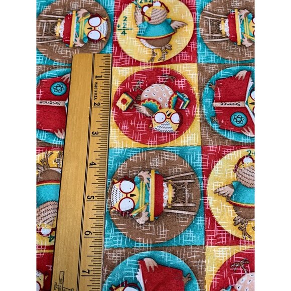 Debbie Mumm Jo-Ann Fabric 1/2 yard Owl & Science Themed Cotton Fabric 44" Wide - Picture 7 of 9